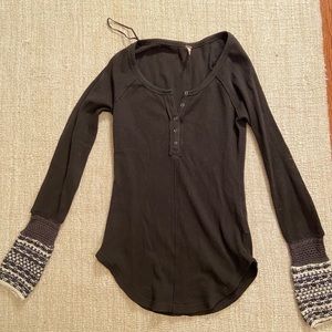 Free People long sleeve shirt with detailed cuffs